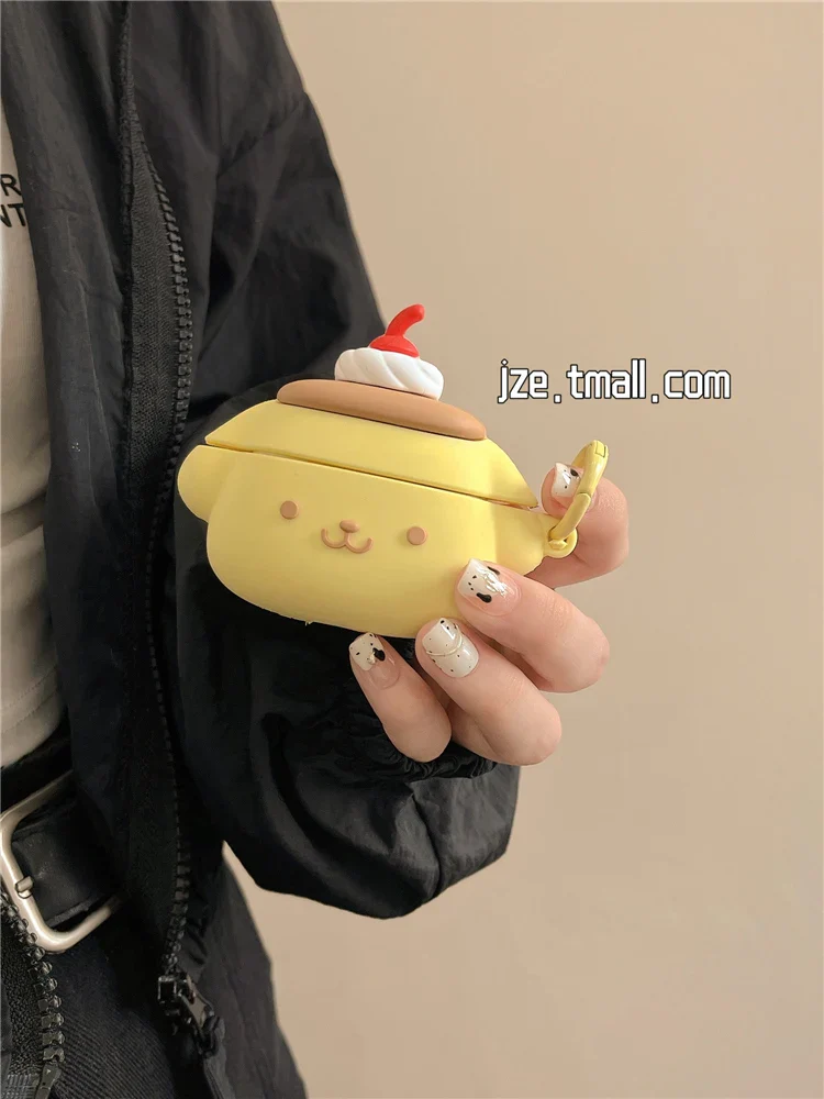 🌟 Pompompurin Delight: Adorable Silicone Earphone Case for AirPods 1/2/3/Pro 2  🐾💛 - Image 3