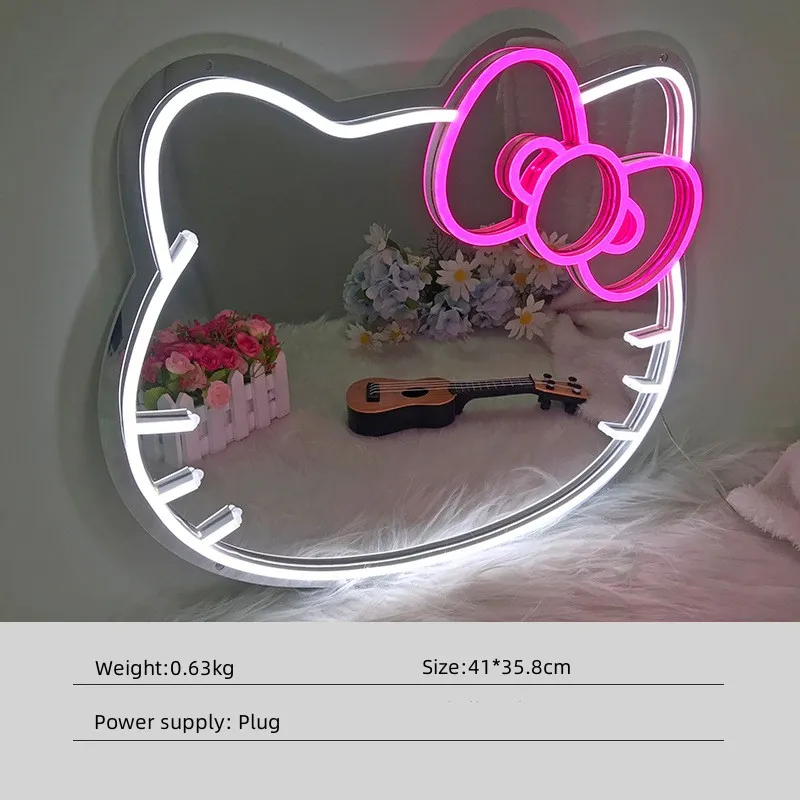 Cuddly Glow: Kawaii Hello Kitty Shape Neon Light – LED Neon Mirror that Sparkles with Adorable Radiance! - Image 3