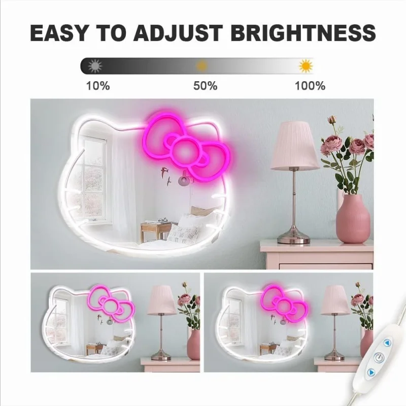 Cuddly Glow: Kawaii Hello Kitty Shape Neon Light – LED Neon Mirror that Sparkles with Adorable Radiance!
USB and US Plug - Image 4