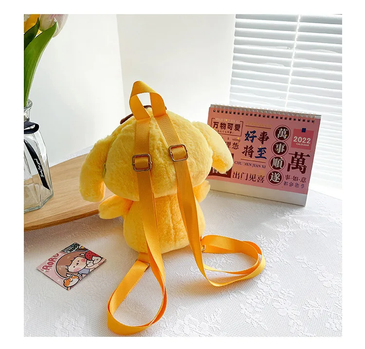 Cute Kawaii Sanrio Pompom Purin Stuffed Plush Toys Backpack Gifts Lolita Style Bag Lovely Plush Doll - Image 5