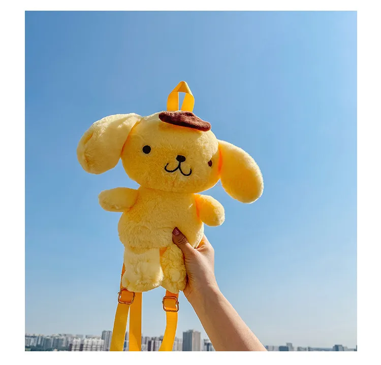 Cute Kawaii Sanrio Pompom Purin Stuffed Plush Toys Backpack Gifts Lolita Style Bag Lovely Plush Doll - Image 8