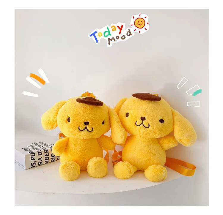 Cute Kawaii Sanrio Pompom Purin Stuffed Plush Toys Backpack Gifts Lolita Style Bag Lovely Plush Doll - Image 9