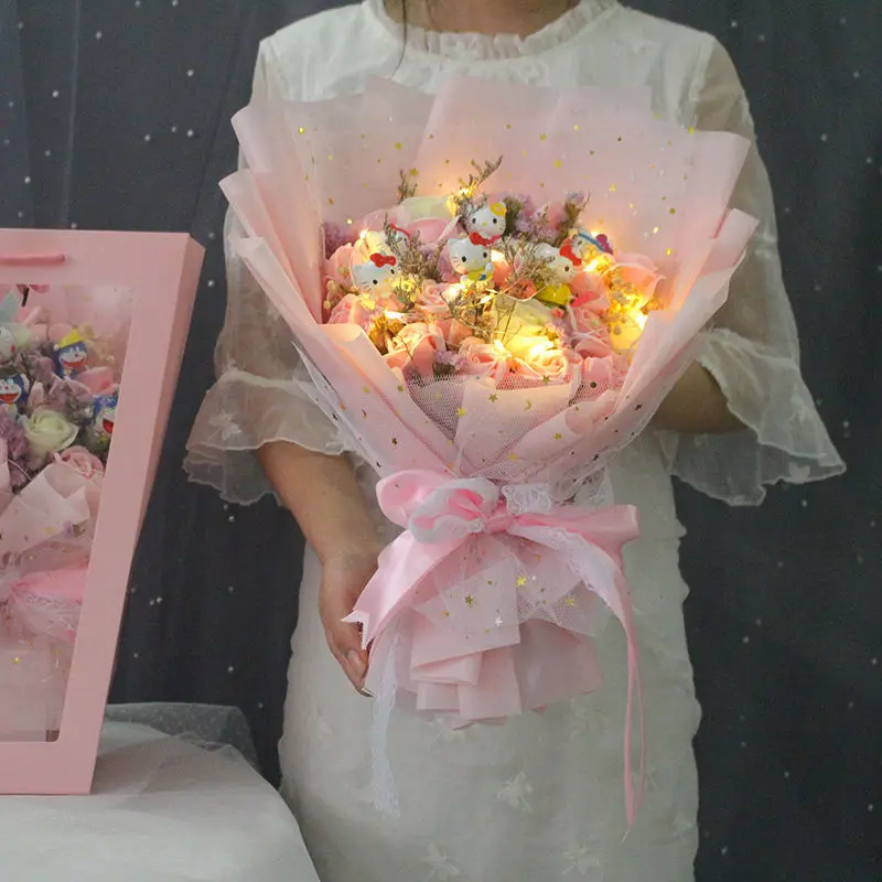 Enchanting Pink Kitty Bloom Grand Arrangement LED Lights