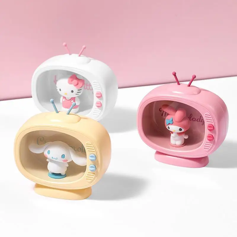 MINISO genuine Melody TV shape night light HelloKitty cinnamoroll cute girl bedside sleep light