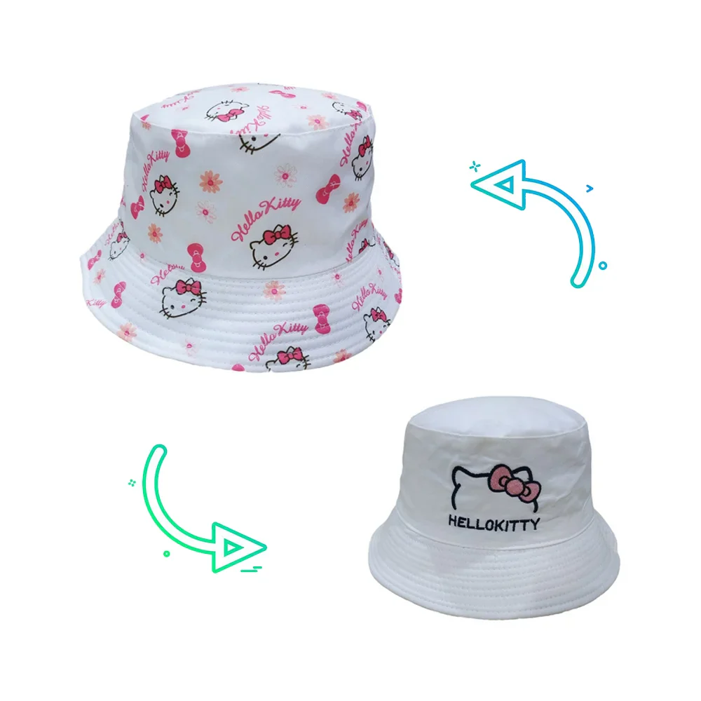Sanrio Hello Kitty 🌺 Printed Reversible Summer Sun Hat for Girls: Cute Bucket Hat 🧢 - Image 7