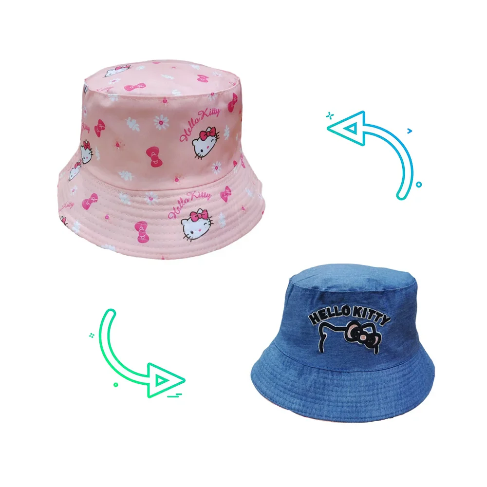 Sanrio Hello Kitty 🌺 Printed Reversible Summer Sun Hat for Girls: Cute Bucket Hat 🧢 - Image 8