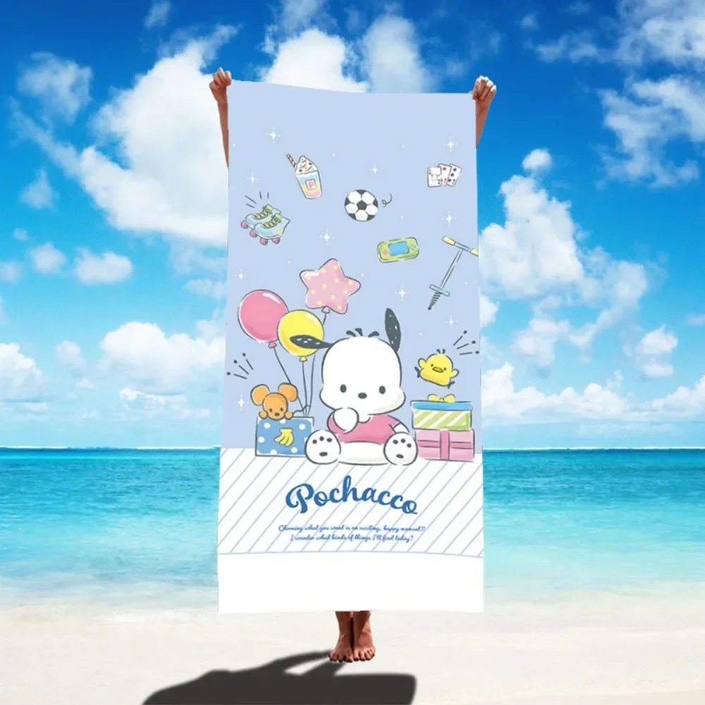 Sanrio Hello Kitty & Kuromi Microfiber Beach Towel: Quick-Drying Blanket 🌺🖤🏖️ - Image 13