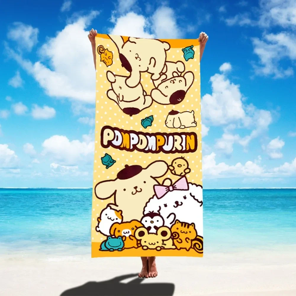 Sanrio Hello Kitty & Kuromi Microfiber Beach Towel: Quick-Drying Blanket 🌺🖤🏖️ - Image 6