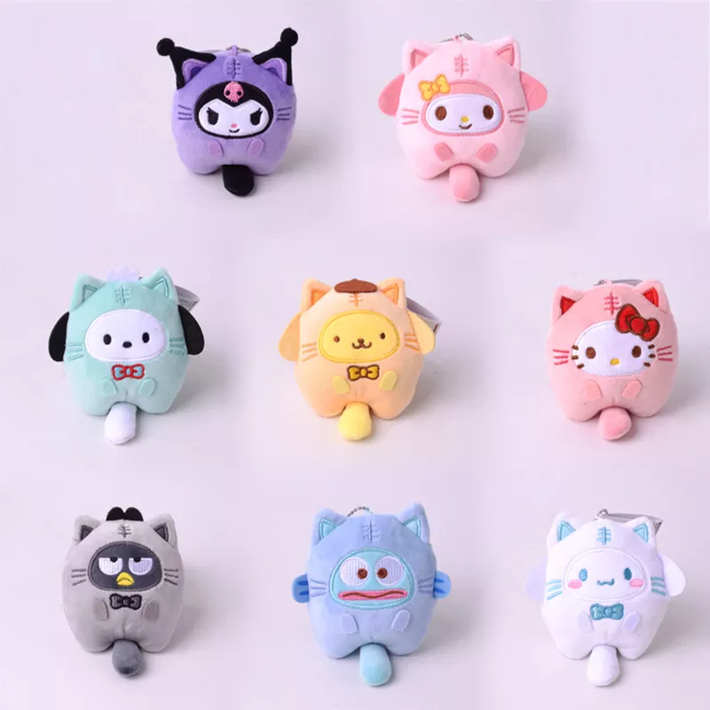 Sanrio Kawaii Fluffy Soft Stuffed Toy Key Chain Pendant
