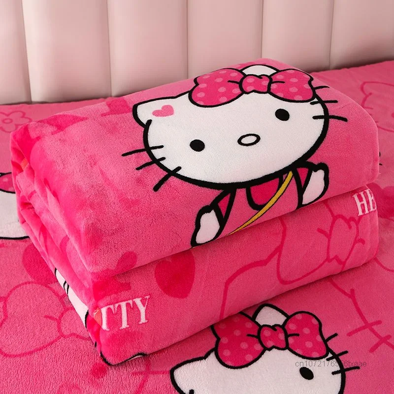 "Sanrio Kitty Premium Plush Blanket Bed Sheet" - Image 3