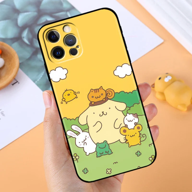 Sanrio Pompompurin Cute Art For Apple iPhone 15 14 13 12 11 Pro Plus Max  Black Phone Case - Image 5